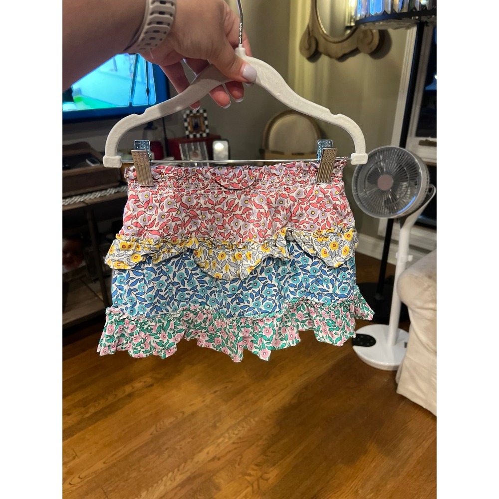 Mini Boden Girls Skirt 3-4 Tiered Ruffle Printed Skort Hotchpotch Floral